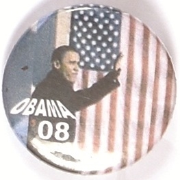 Obama 2008 Flag Celluloid