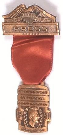 Nixon 1960 Convention Press Badge