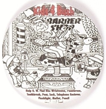Bush Barber Shop Puzzle Pin