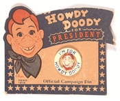 Howdy Doody for President Pin and Card