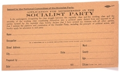 Socialist Party Application Card