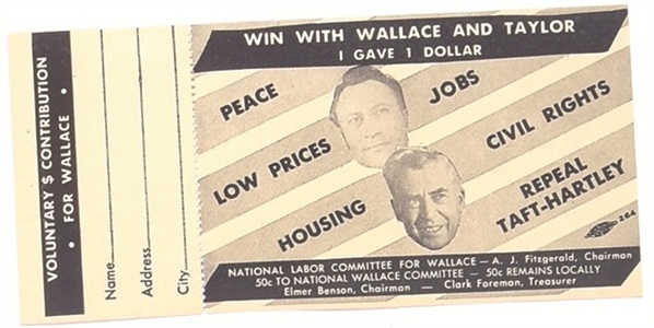 Wallace, Taylor Contribution Certificate