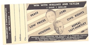 Wallace, Taylor Contribution Certificate