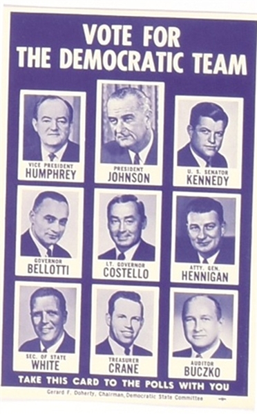 Johnson, Ted Kennedy Massachusetts Coattail Card