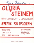 Gloria Steinem Signed McGovern Poster