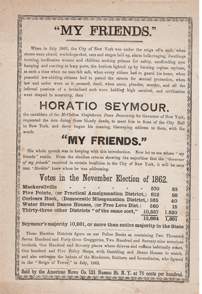 Anti Seymour "My Friends" Handbill