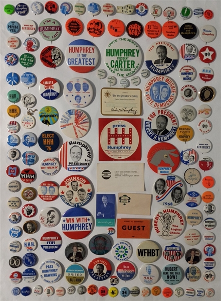 Hubert Humphrey Large Collection of Campaign Pins
